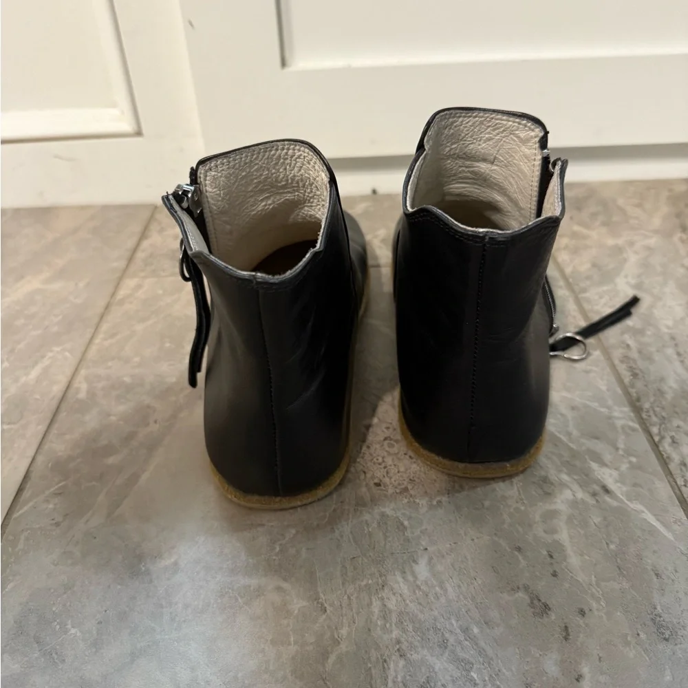 Black Ankle Boots Rosa Zipper boots barefoot shoes by Anya - Picture 9 of 13